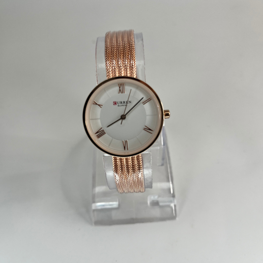 Minimalist Stainless Steel Fashion Bracelet Watch Quartz Wrist Watch Rose Gold